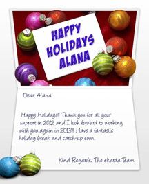 Image of Business Christmas Holidays eCard with Card and Balls